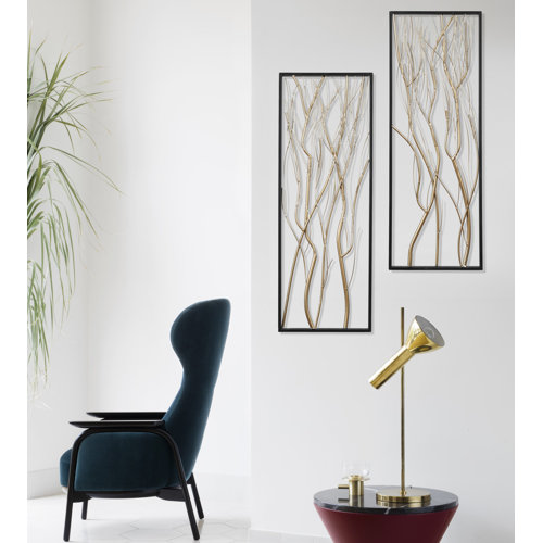 Oliver Gold Metal Branch Wall Decor Set & Reviews Wayfair